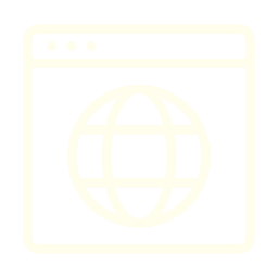 icoon van website met wereldbol erin